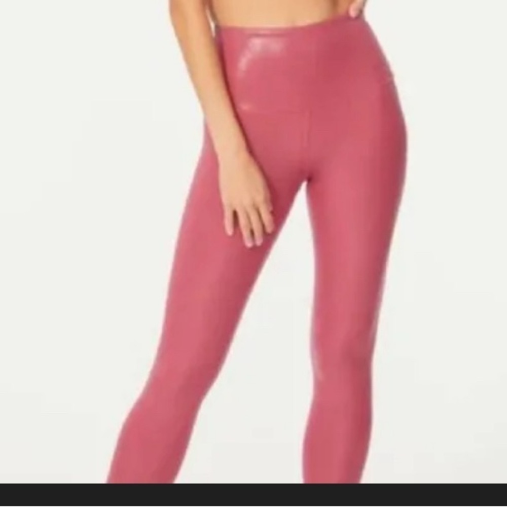 Ellie pearl pink metallic S leggings NWT